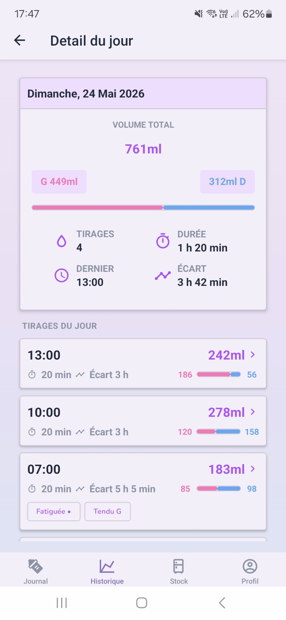 PumpDiary - Historique complet
